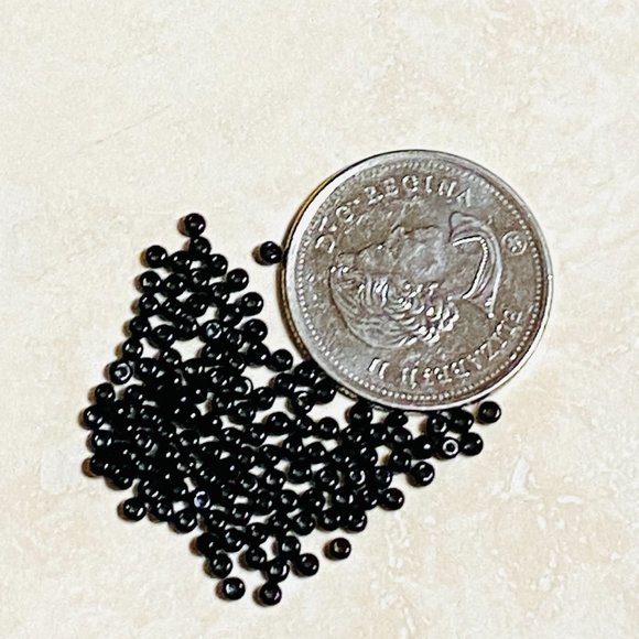 3/$10, Seed Beads Lustre Rocaille ~Black~ - Picture 2 of 3